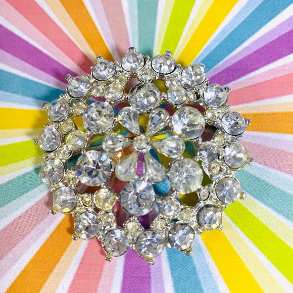 Vintage Jewelry - Killer starburst vintage rhinestone brooch 1960's